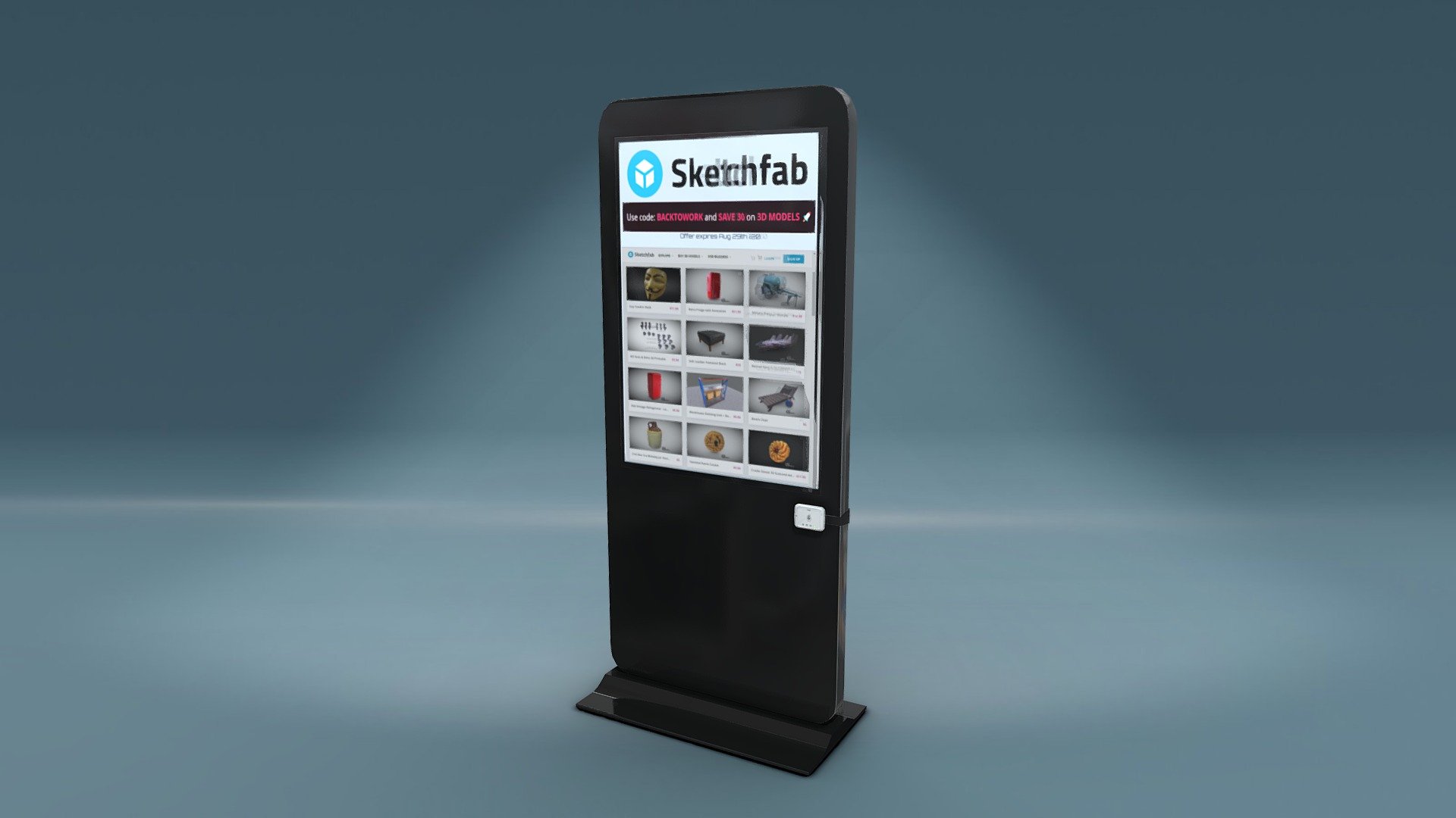 This model is a great tool for completing your scenes, lowpoly and easy to work with. The screen has its own material channel as does the pos making it easy to change to suit your needs 3d model