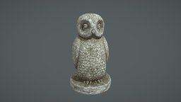 Owl Statue Aquarium Decoration owl, fish, cute, mudbox, aquarium, statue, tank, fishtank, normalmapping, fishery, substance, painter, maya, asset, game, pbr, lowpoly, gameart, low, poly, animal, decoration, textured, sculpture