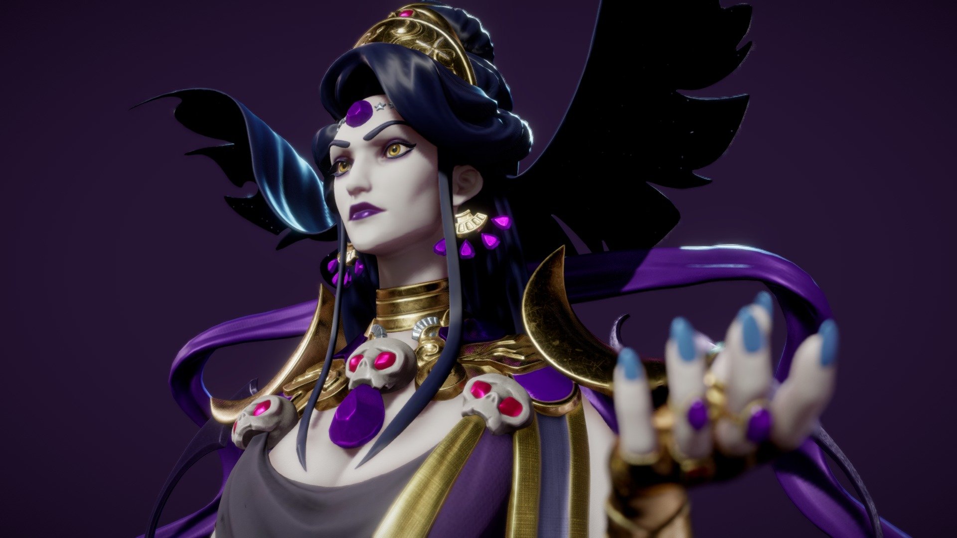 Fanart I made of Nyx, from the game Hades. Absolutely my favourite character from one of the best games I've played recently.

For more info and breakdown, check my artstation page:
https://www.artstation.com/artwork/nYNV0X - Nyx (Hades fanart) - 3D model by roumen.filipov 3d model