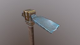 Hoe Mithril garden, craft, survival, vr, ar, mithril, tool, game-ready, crafting, high-quality, till, hoe, low-poly, game, pbr, lowpoly, vr-ar