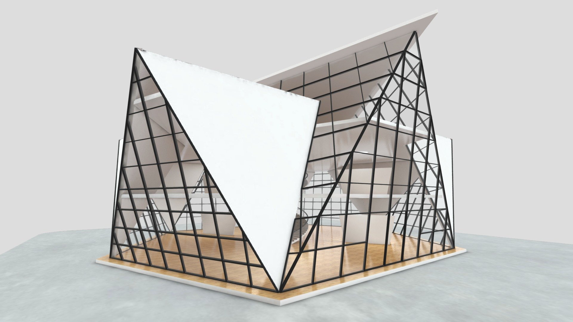 VR art Gallery 9 Two Octahedra baked - Buy Royalty Free 3D model by Velandia.G..Ivan 3d model