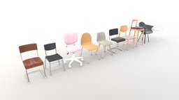 Chair Models Pack #1 pack, fbx, substancepainter, blender, model