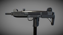 Uzi 9mm, coldwar, 2ktextures, lowpoly, smg
