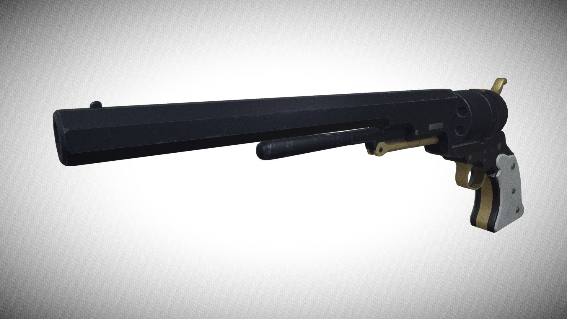 The Colt Paterson revolver was the first commercial repeating firearm employing a revolving cylinder with multiple chambers aligned with a single, stationary barrel. Its design was patented by Samuel Colt - Colt Paterson 1836 .36 Revolver - 3D model by skzapas 3d model