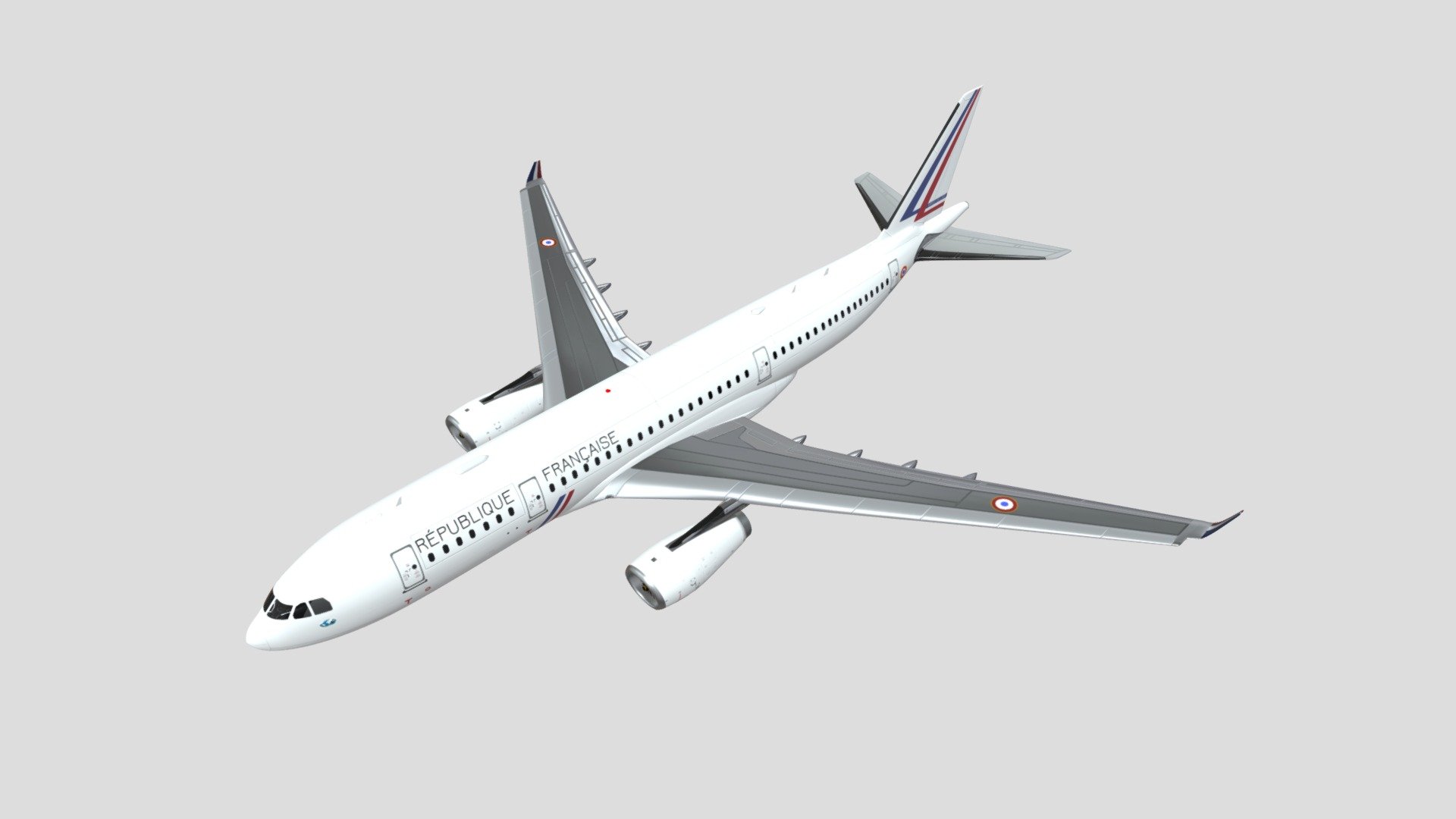 The Airbus A330-200F aircraft was launched after Airbus discontinued the A300 and A310 freighter aircraft in 2007, and therefore launched the A330-200F freighter to fill the gap in Airbus' passenger aircraft fleet. The size of the aircraft is between the Boeing 767-300F and the Boeing 777F. When the A330-200F freighter selects the range mode, the range can reach 7,400 kilometers and can carry 64 tons of cargo; when the payload mode is selected, the load capacity can reach 69 tons and the range is 5,930 kilometers 3d model