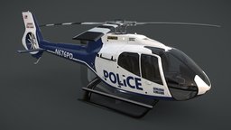 Police Helicopter EC130-H130 Livery 7 flying, games, rotor, airplane, copter, unreal, heli, chopper, realtime, eurocopter, flight, aviation, propeller, aircraft, airbus, unity, pbr, lowpoly, helicopter, gameready, ec130, noai, h130