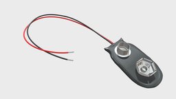 9v snap on battery clip connector battery, electronics, clip, transistor, snap, 9v, substancepainter, substance