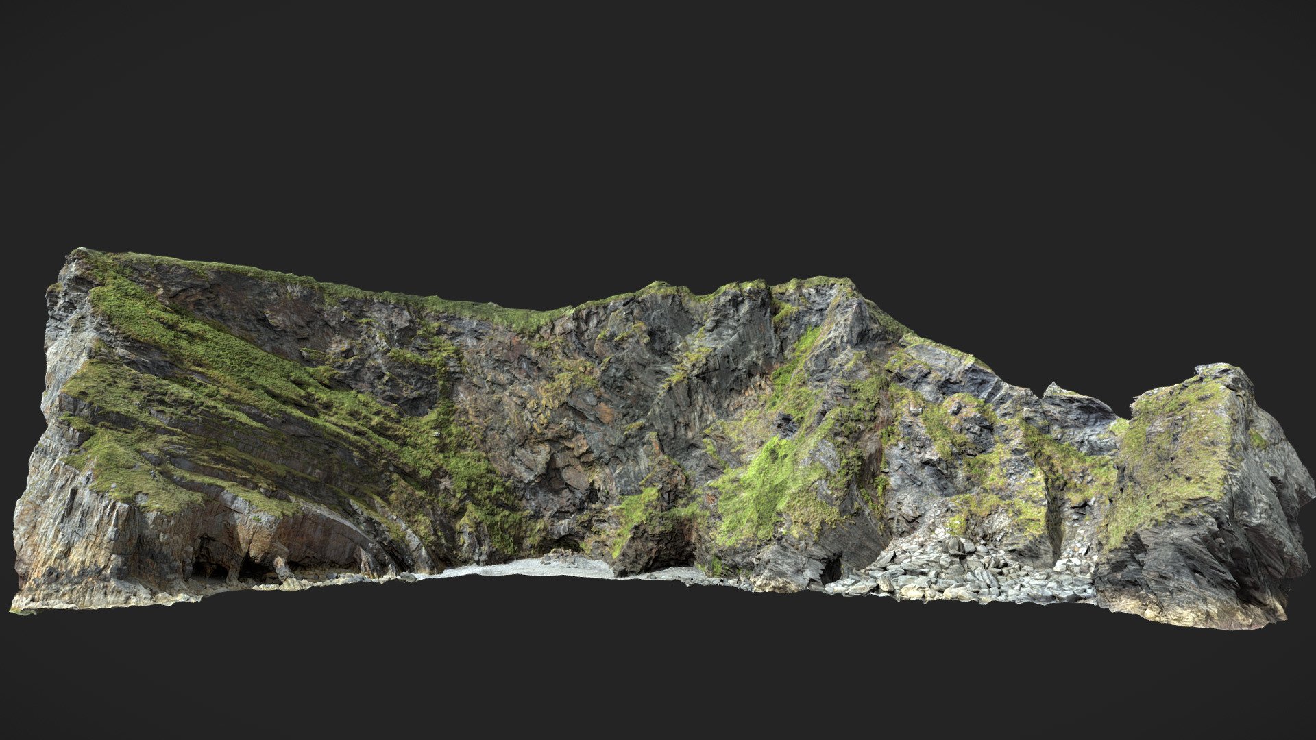 Captured in neutral lighting conditions. Feel free to rotate the lights.

**Big Coastal Ocean Cliff Scan with up to 16K PBR textures: **




Albedo

Normal

Roughness

Displacement

Ambient Occlusion

Vegetation Scatter Mask

Rendered in Cycles with displacement + adaptive subdivions + vegetation:

*the vegetation is not included

Additional Files contain:




blender source file + packed textures

.fbx

.obj

textures 16k

Please let me know if something is not working as it should 3d model