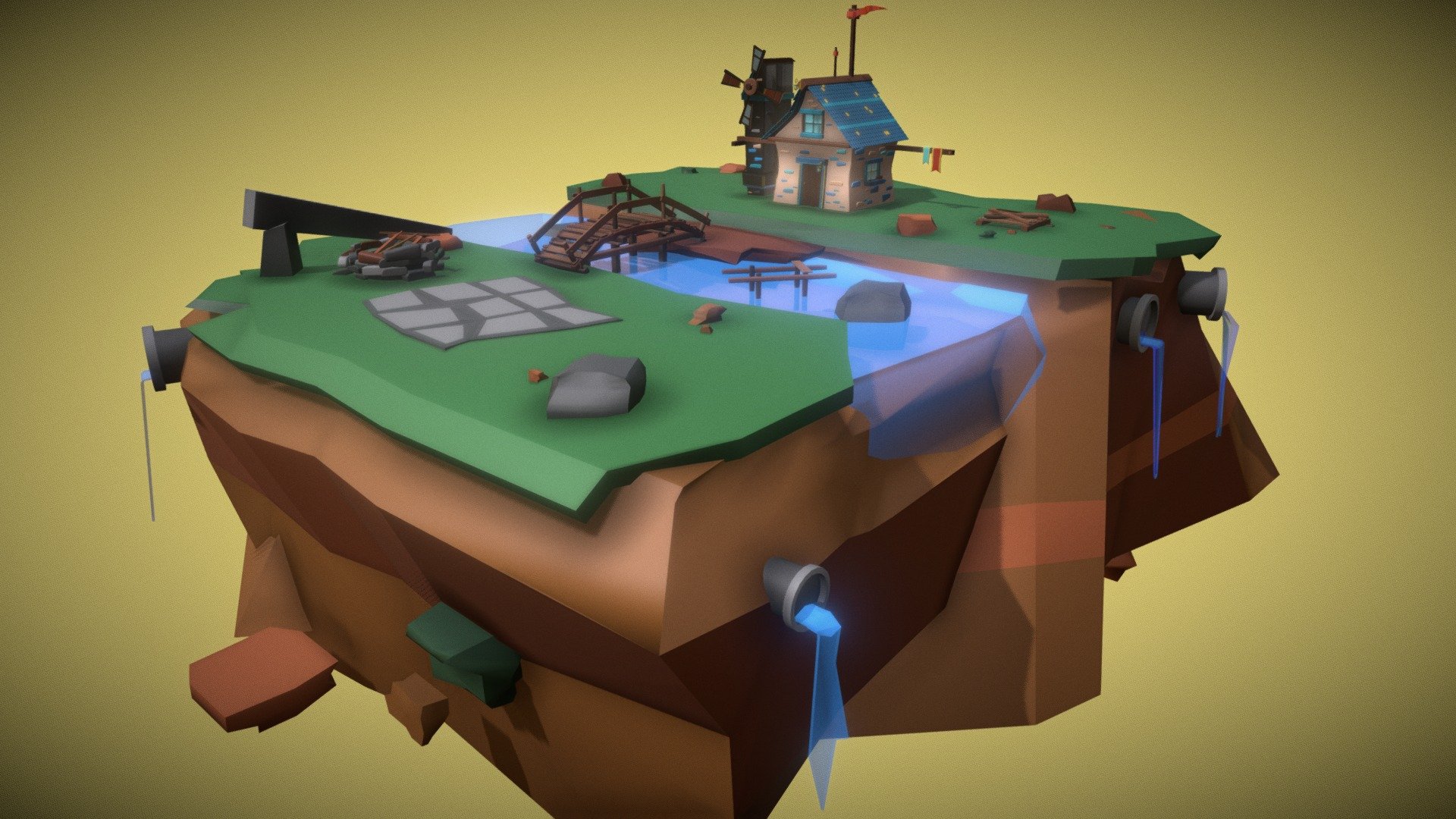 Modelado de una casa cartoon en Maya 3d model
