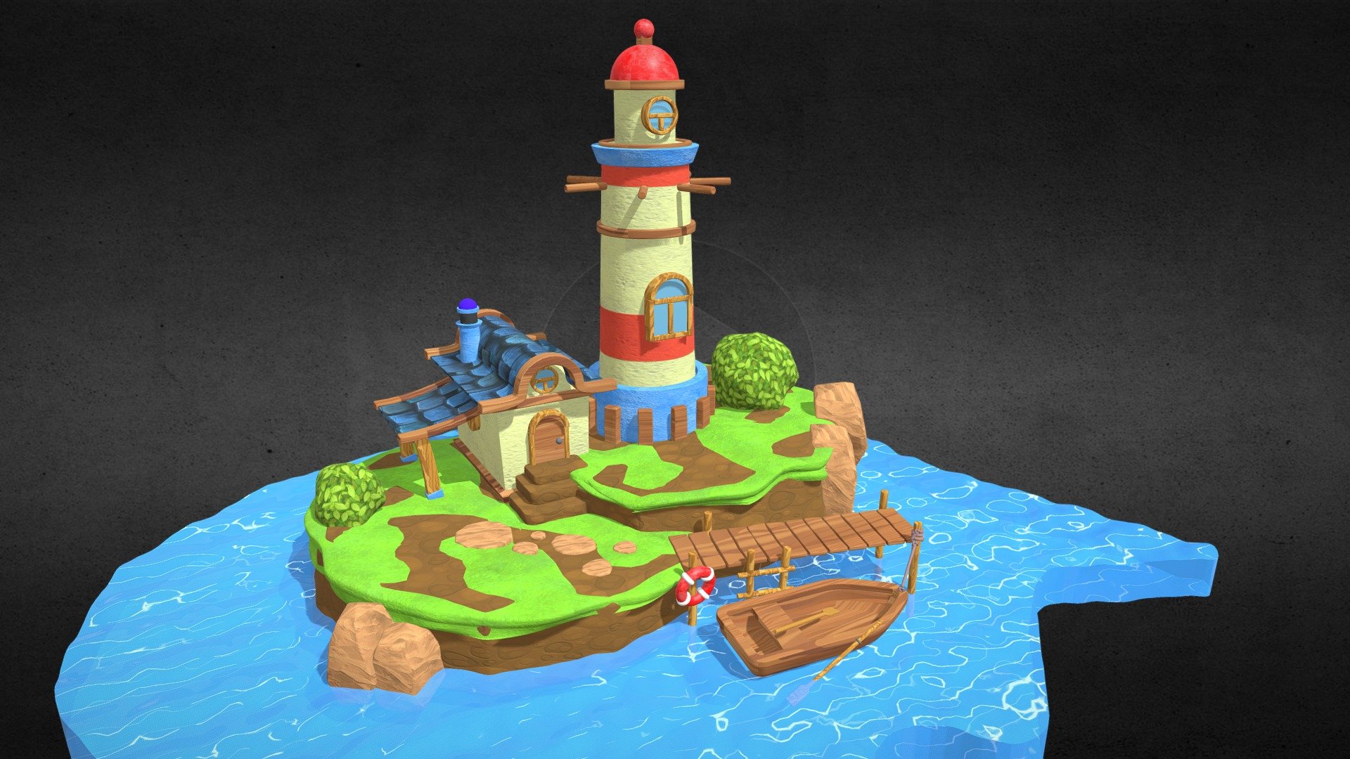 Farol Cartunesco, modelo feito apenas para estudo, não se preocupando com optimização da peça.
Todos os direitos reservados para seus respectivos proprietários.

Cartoon Lighthouse, 3D model made just for study, I didn't bother to optimize the piece.
All rights reserved to their respective owners 3d model