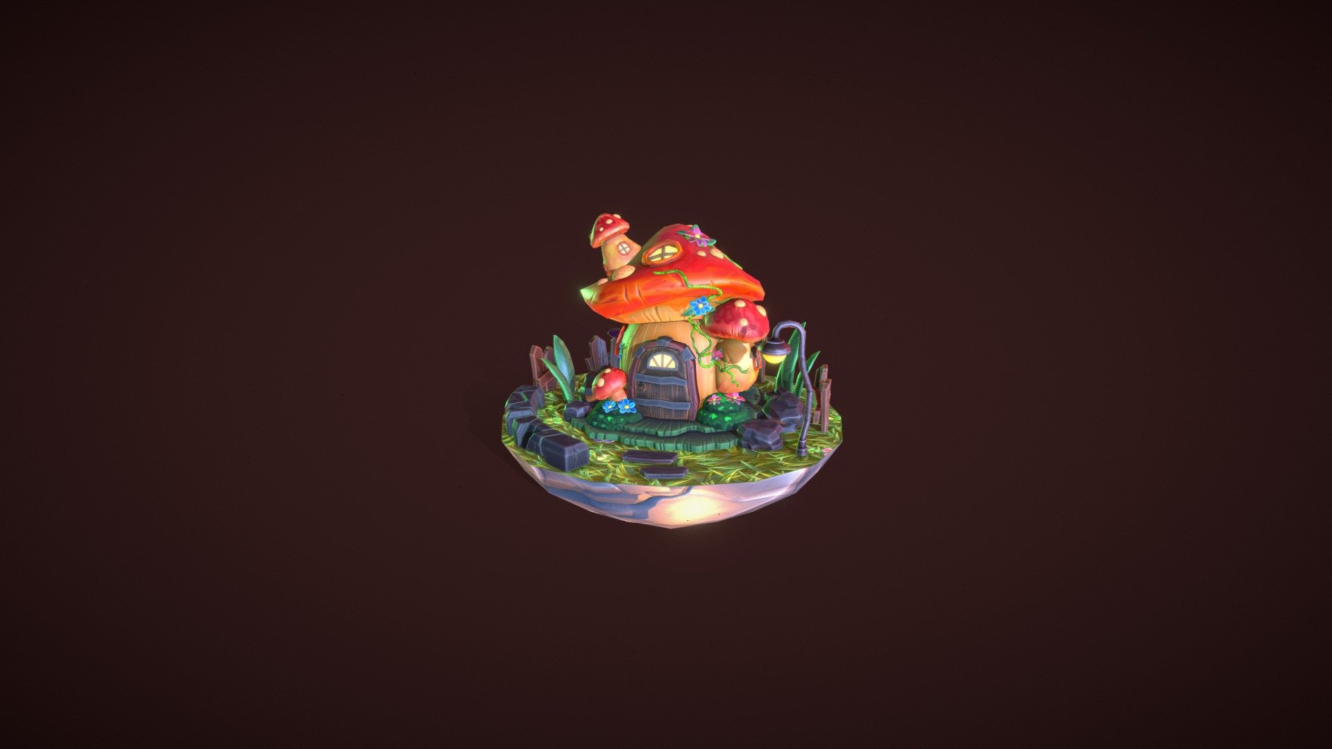 stylized mushroom house - 3D model by Eun Youn Choi (@ceunyo99) 3d model