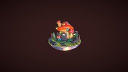 stylized mushroom house 