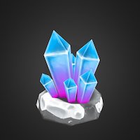 Ice Crystal ice, crystals, handpainted, 3d