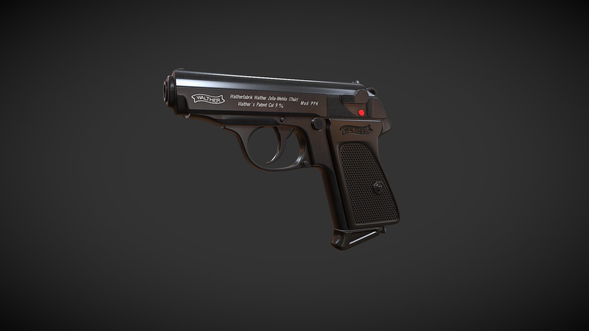 3D model was created on real weapon base: accurately, in real units of measurement, maximally close to the original.

We can make any adjustments for the model, for example make it suitable for game engines https://hum3d.com/game-ready-models/, add/change any parts, make rigging/animation - just contact us.

Model formats:

*.fbx (Multi Format)

*.obj (Multi Format)

*.3ds (Multi Format)

*.lwo (Lightwave 6)

If you need any other formats we are more than happy to make them for you.

The model is provided combined, all main parts are presented as separate parts therefore materials of objects are easy to be modified or removed and standard parts are easy to be replaced. If you experience difficulties with separating standard parts we are more than happy to give you qualified assistance.

We greatly appreciate you choosing our 3D models and hope they will be of use.

We look forward to continuously dealing with you.

Sincerely Yours,

Hum3D Team - Walther PPK - Buy Royalty Free 3D model by hum3d 3d model