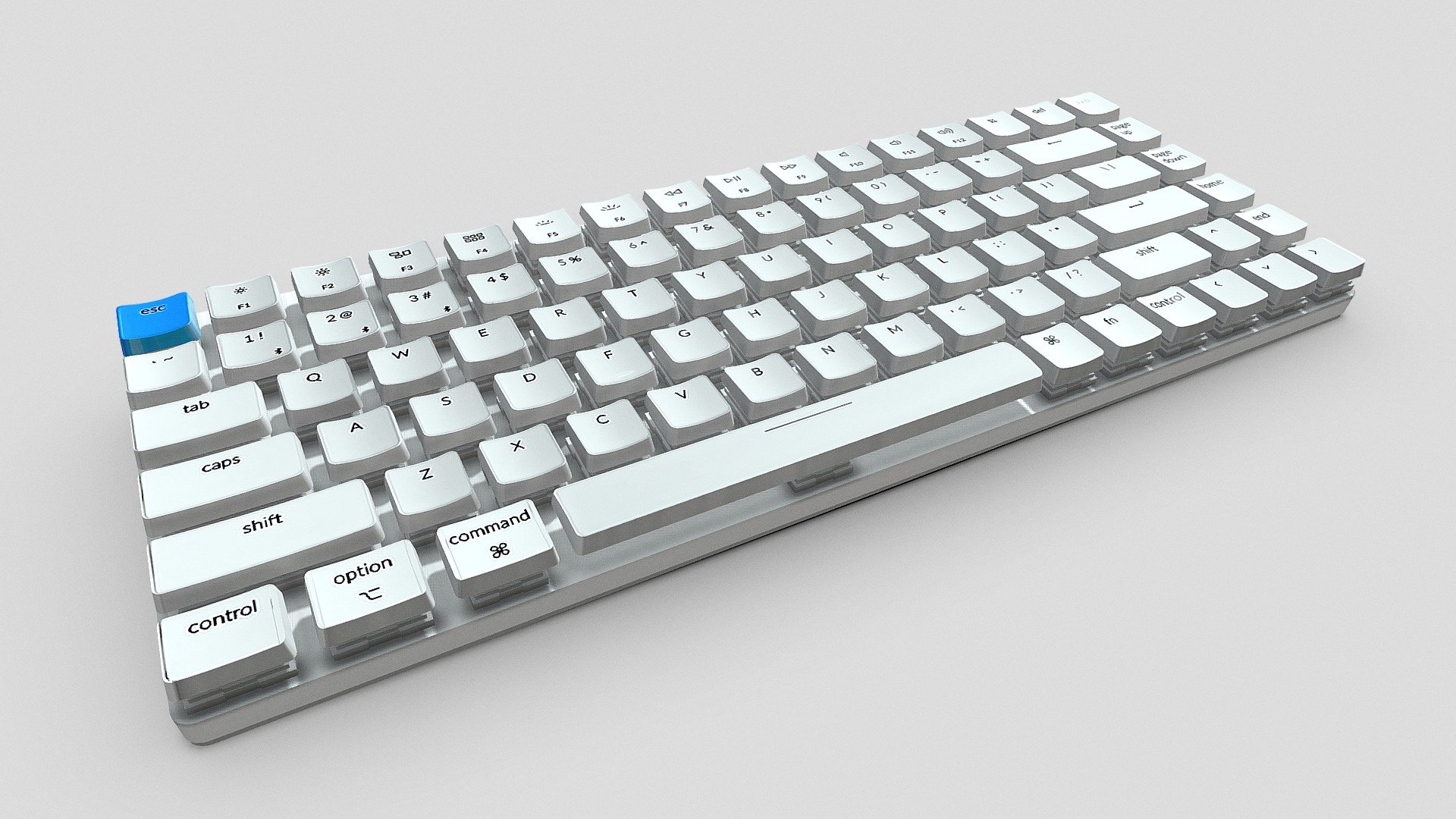 PC bluetooth wireless 84 keys mechanical keyboard, compact layout PBR textures, BLEND file, fbx, obj - KEYBOARD WHITE - Buy Royalty Free 3D model by a.ariaszorrilla 3d model