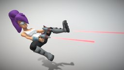 Turanga Leela futurama, comedy, sitcom, 90s, leela, tvshow, turanga, mattgroening, cartoon, blender, female, purple-hair