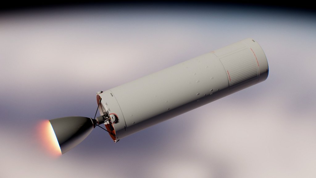 This is a test of a new technique to render rocket engine flame in real-time. It's also an art style test for a notional space game 3d model