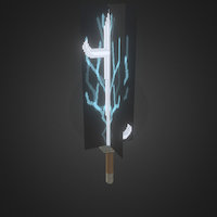 Kiba naruto, cubik, weapon, lowpoly, voxel, sword