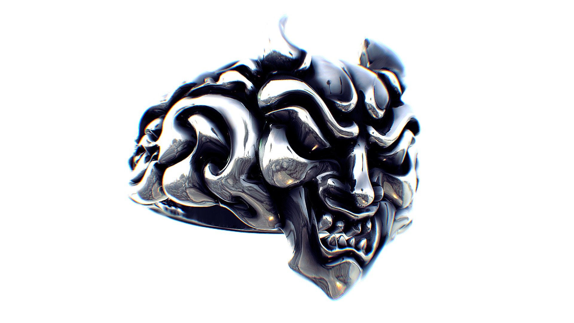 size 20mm
Japan mithology
mass 9 gramm in silver thikness 0.8 - 1mm - Oni Ring - 3D model by Mihail Burmistrov (@mishkin79) 3d model