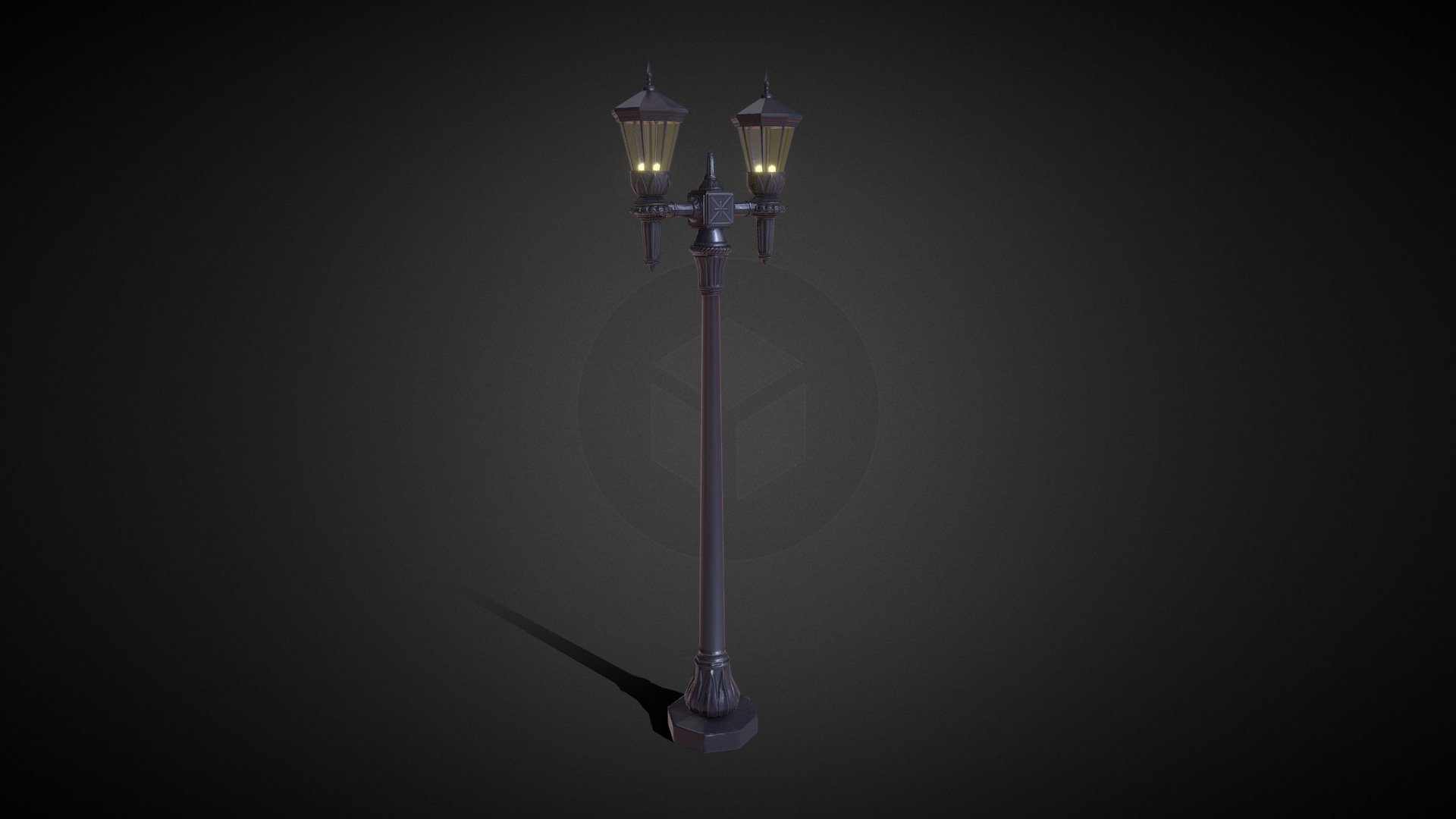 Victorian era gas lamp 3d model