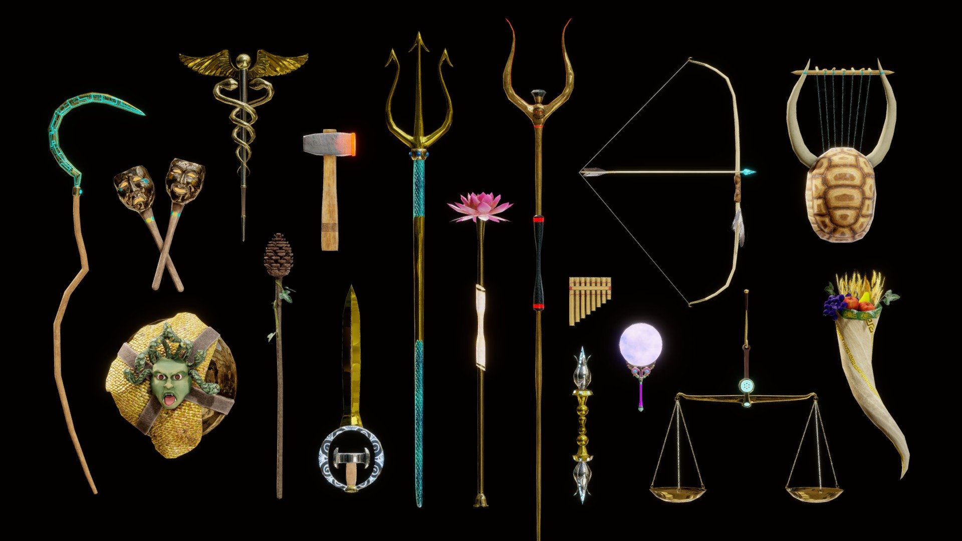 A bundle of the Greek God relics I've been uploading. A nice discount if you want them all! - Greek Gods Relics Pack for Games - Buy Royalty Free 3D model by Owlish Media (@nataliekirk) 3d model