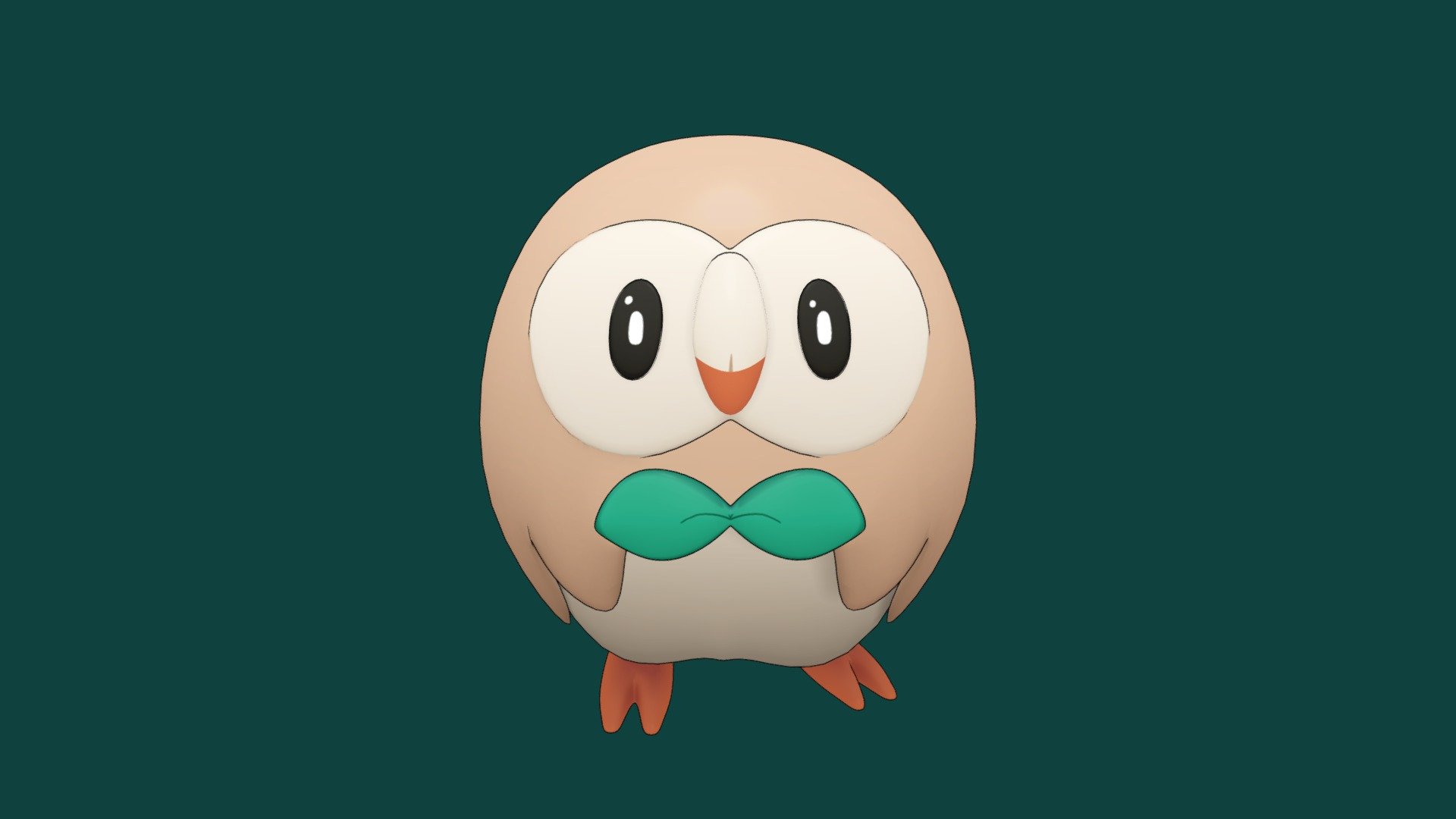 Model I did to showcase my modeling process on a youtube video! - Pokémon: Rowlet - 3D model by Ines Pereira (@inesp_3d) 3d model