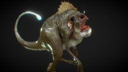 Kangleroo fish, enemy, angler, substancepainter, substance, monster, kangeroo