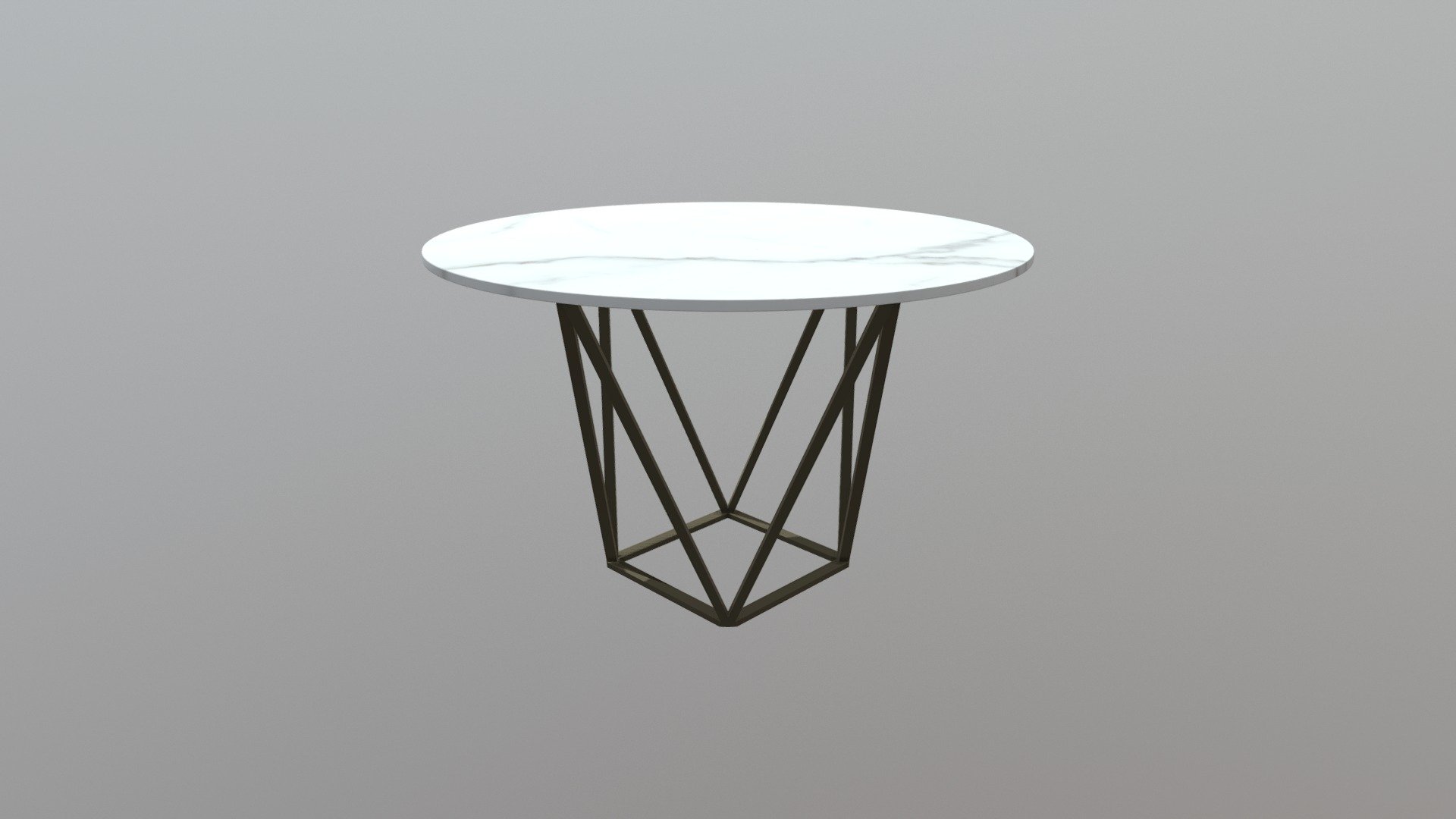 Perect geometry. This gorgeous dining table with its smooth round marble-like top, rests on an architecturally inspired steel base for a look that is timeless. Its modern open air design is perfect for small spaces. The substantial surface with a slightly tapered base will seat four comfortably.  www.zuomod.com/tintern-dining-table-stone-a.-brass - Tintern Dining Table Stone & A. Brass - 100715 - Buy Royalty Free 3D model by Zuo Modern (@zuo) 3d model