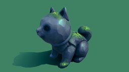Stone Shiba statue, painterly, moss, shiba, stonestatue, stylizedcharacter, stylizedpbr, mossyrock, handpainted, rock, stylizedrock, shibatexturingchallenge