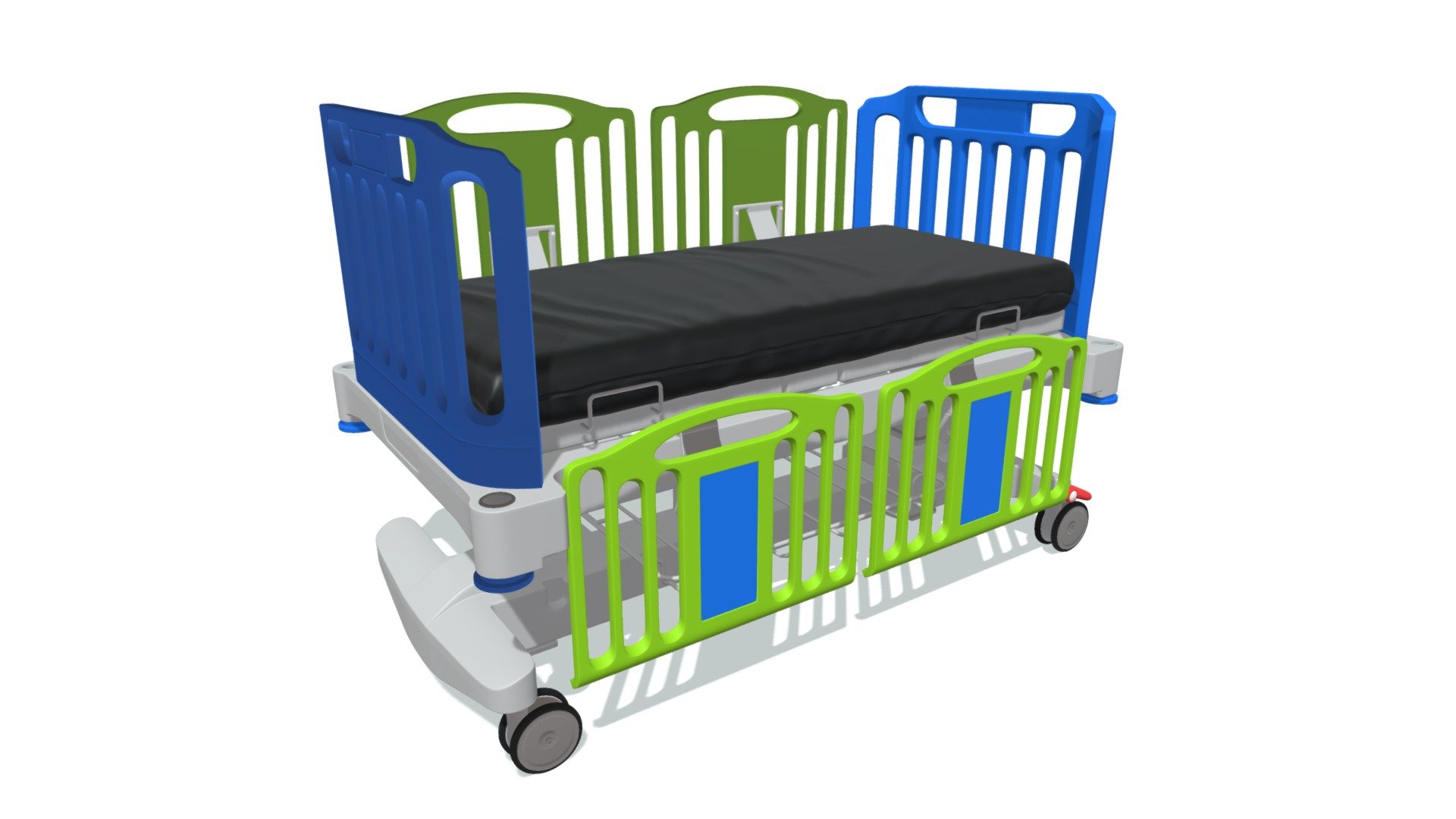 High quality 3d model of medical hospital bed for children 3d model