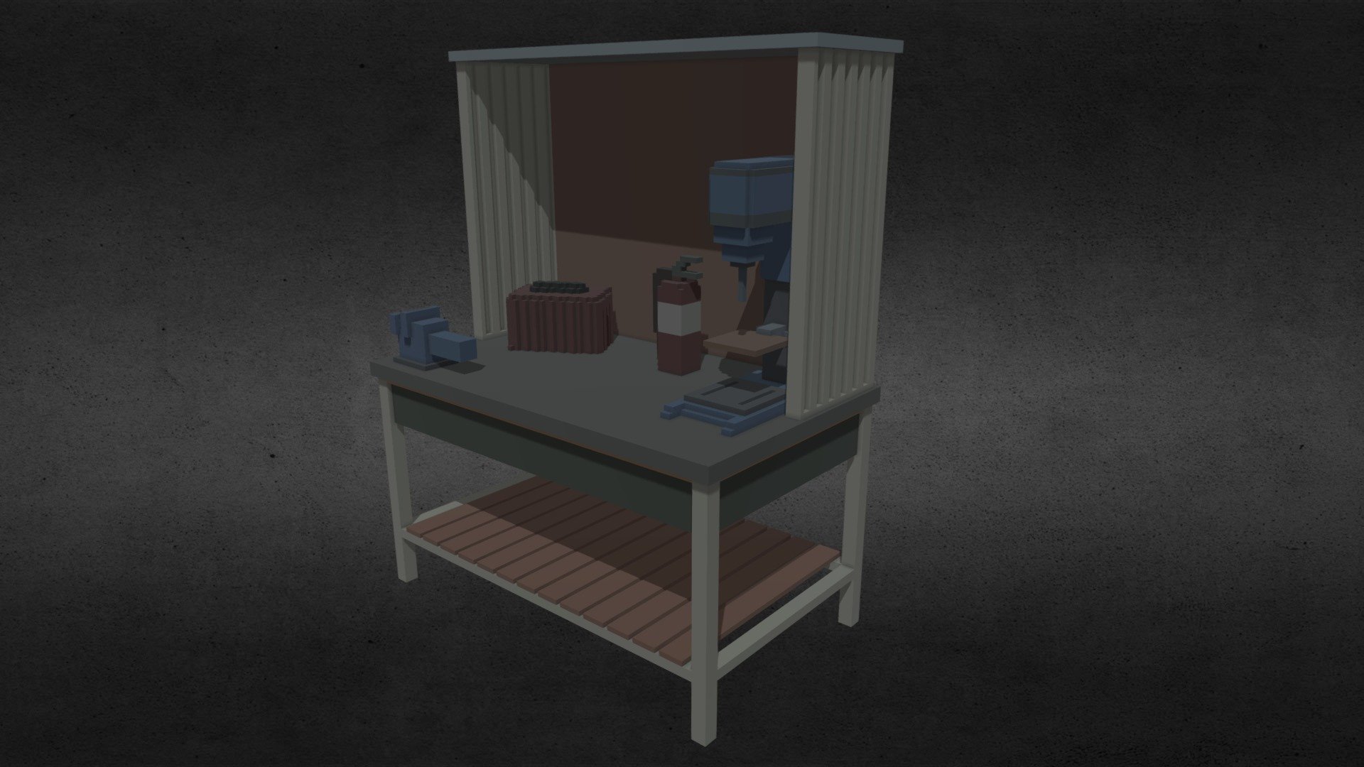 Rust Level 2 WorkBench - 3D model by Retronix 3d model