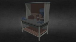 Rust Level 2 WorkBench cubik, lowpoly, voxel