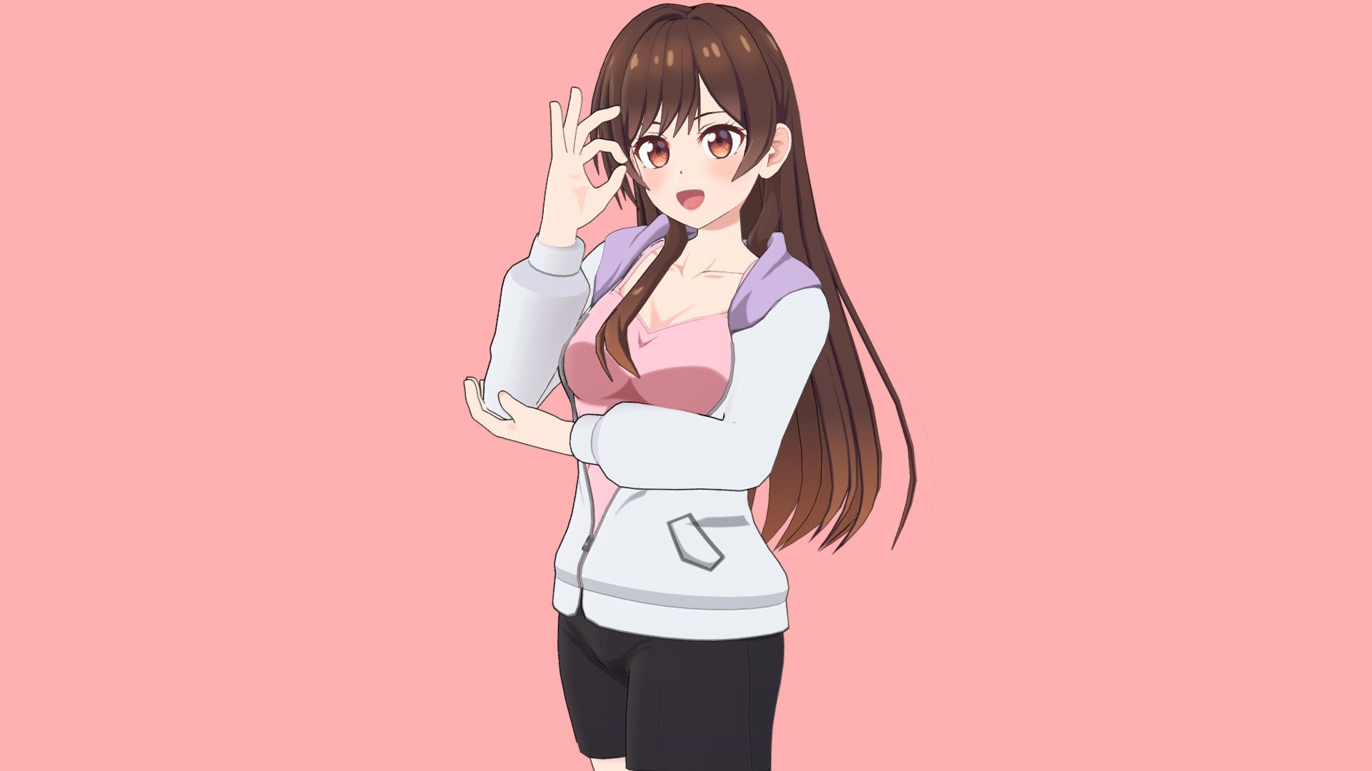 かのかり こと 彼女、お借りします より水原 千鶴さんです。 - Chizuru Mizuhara (Rent-A-Girlfriend) - 3D model by tarako_ko 3d model
