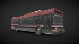 City Bus V4 wheel, people, heavy, transport, urban, generic, bus, service, public, town, passenger, stop, transit, vehicle, pbr, lowpoly, city, street, gameready, noai