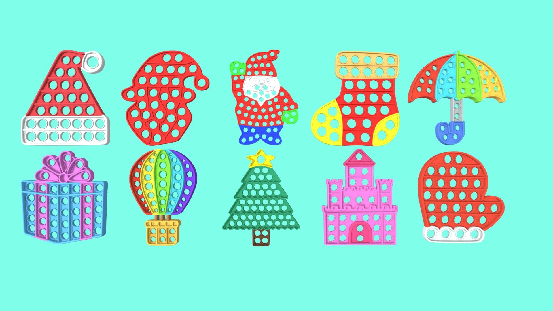 New year Christmas Pop it Fidget toys avaliable on turbosquid

I hope you like it

**Some textures not seen in sketchfab(my bad)

if you see the models turbosquid link is here
https://bit.ly/30RneSp - New year Christmas Pop it Fidget toys - 3D model by Eymen Güler (@eymenguler) 3d model
