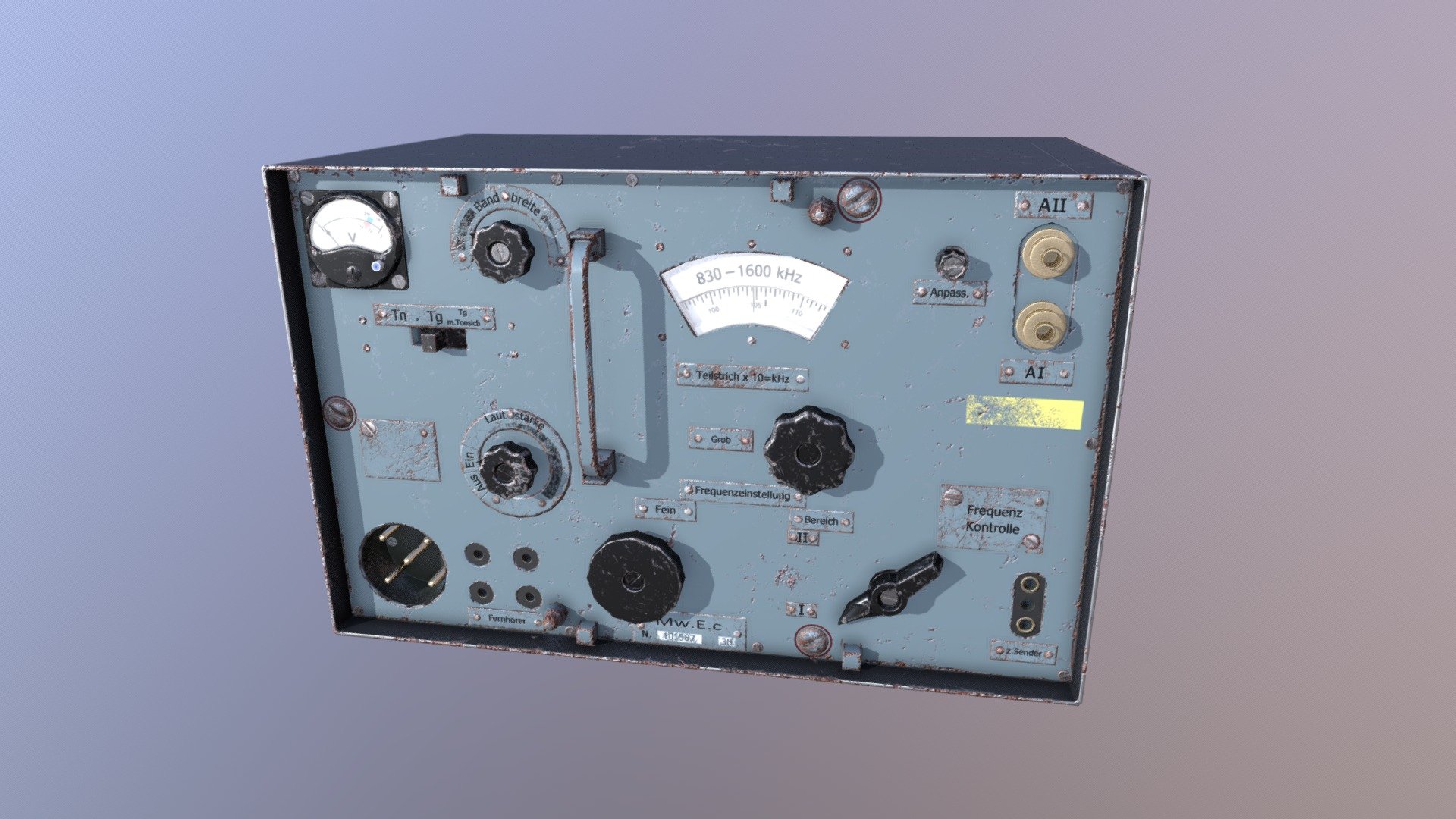 German Receiver medium-wave tank radio station Fu 8.
Modeled for practice 3d model