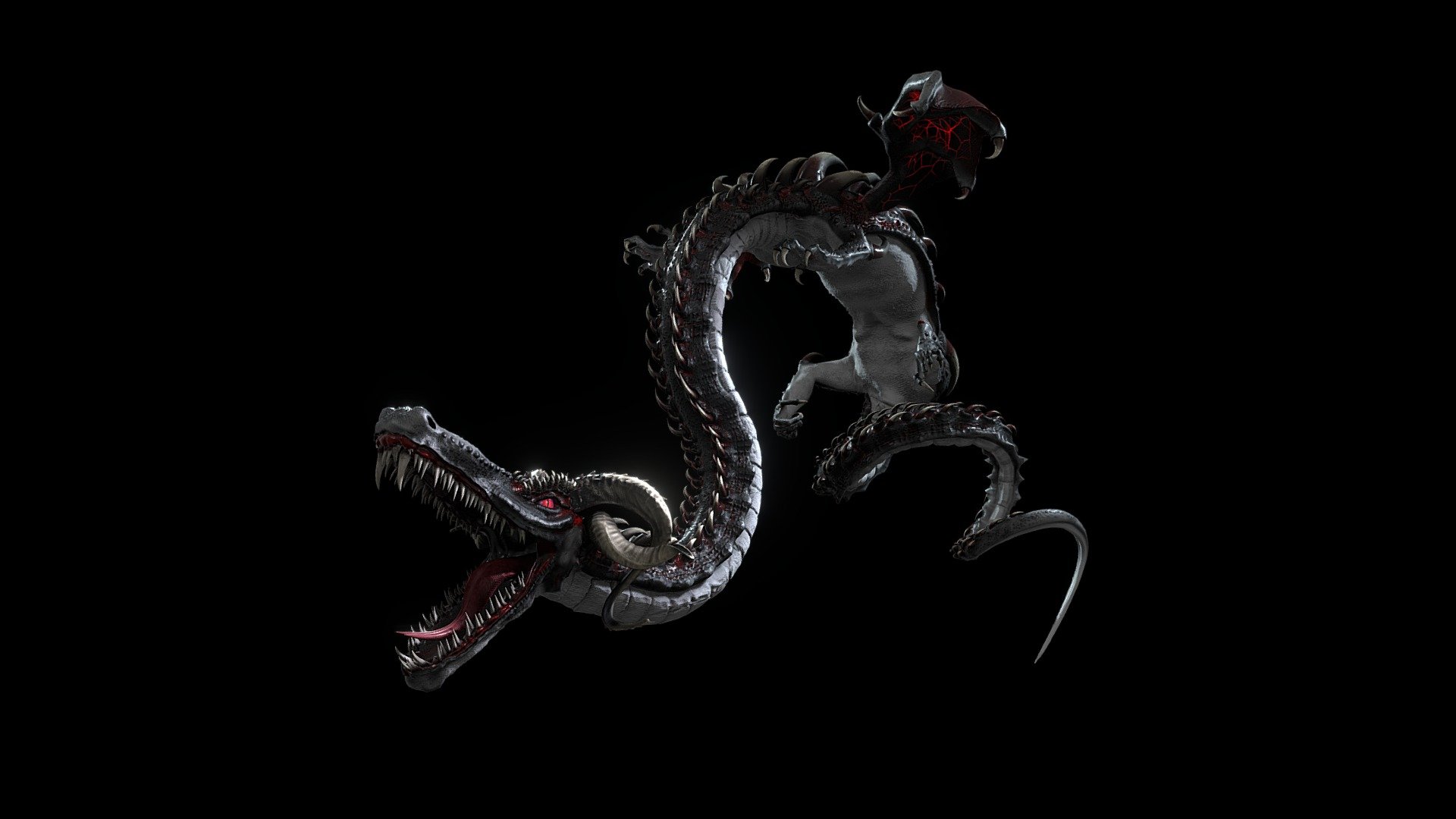 My version of a dark bloody dragon.
Sculpted and retopologized all within blender. HP to LP baking in marmoset. Texturing in substance painter. The mesh was subdivided once after retopo and loops can easily be removed to reduce polycount.

Here's the renders: https://www.artstation.com/artwork/WmoyJN - Blood Dragon - 3D model by dreadlord01 3d model