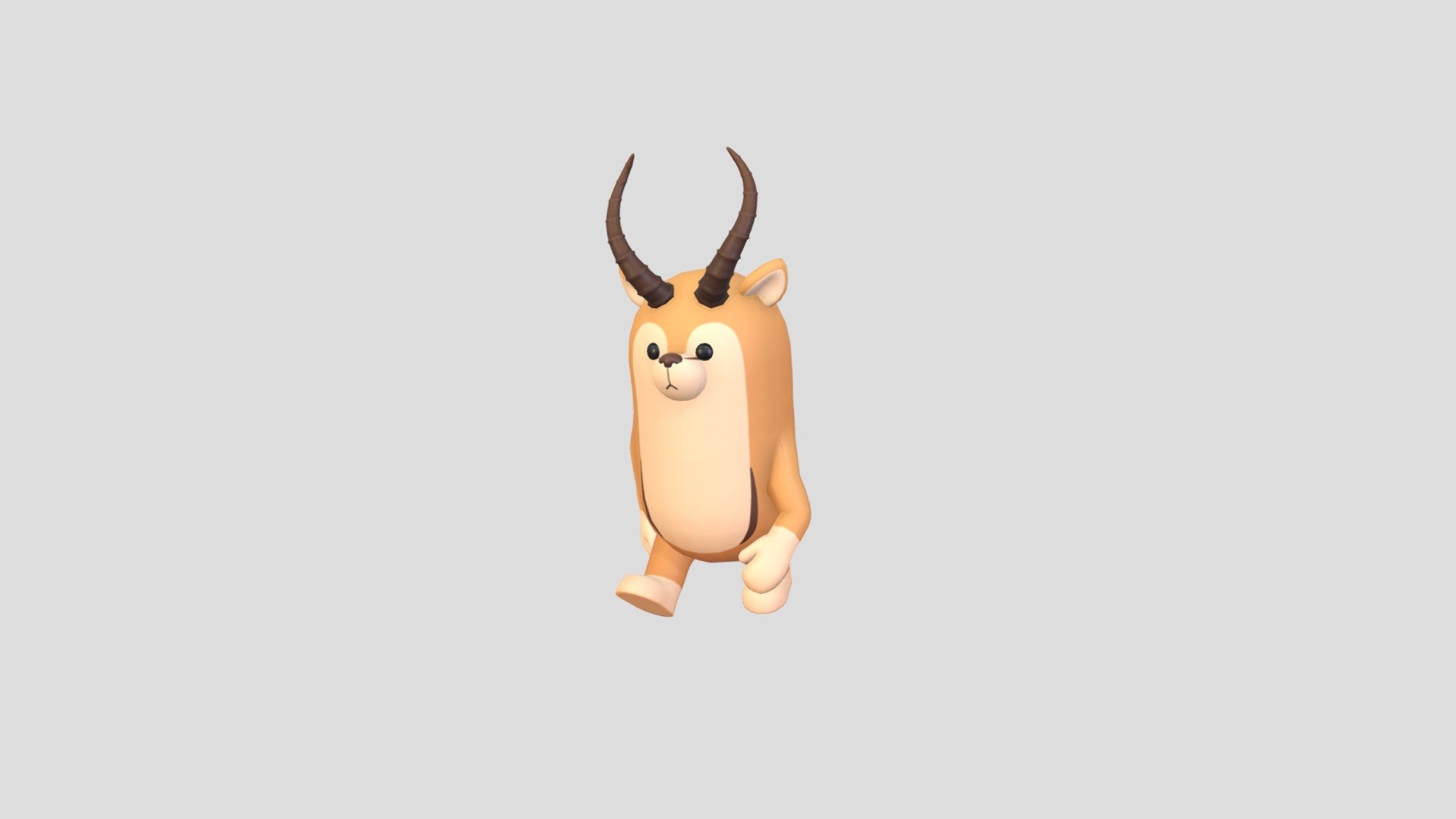 Rigged Antelope Character 3d model.      
    


File Formats      
 
- 3ds max 2023 (Rigged With CAT)  
 
- FBX  (Rigged) 
 
- OBJ  (NoRig) 
    


Clean topology    

Body Rigged  

No Facial Rig  or Blendshapes 

No Animations  

Non-overlapping unwrapped UVs        
 


PNG texture               

2048x2048                


- Base Color                        

- Normal                            

- Roughness                         



2,876 polygons                          

2,948 vertexs                          
 - Rigged Antelope Character - Buy Royalty Free 3D model by bariacg 3d model
