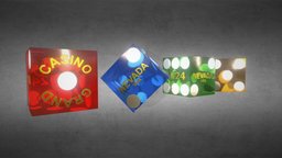 Casino dice (lp) dice, casino, vegas, blender, lowpoly, blender3d, low, poly