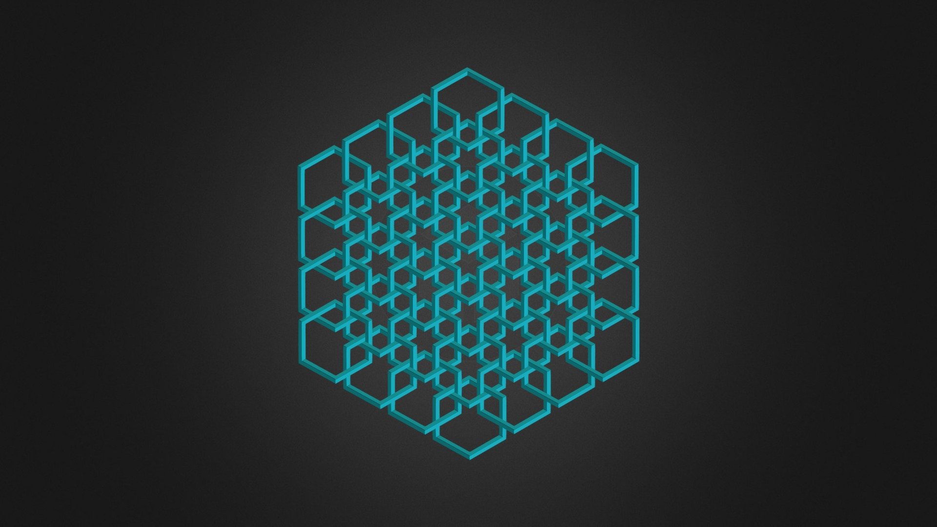 Hexagon based pattern reinterpreted as an isometric view of a cubic 3D structure.  



2D reference picture ▲  (bottom &ldquo;343