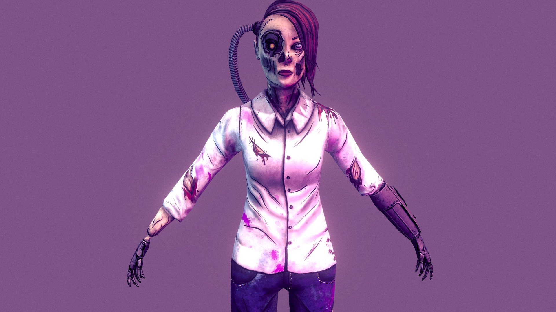 Zombie Character. Created with Blender and Substance Painter
No rig
Optimized for games - Tech Zombie - 3D model by SatiKudasati 3d model