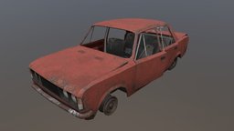 Wrecked Fiat 125p wreck, hl2, polish, car