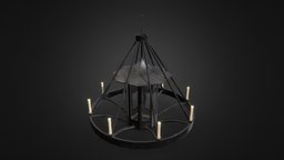 Ceiling Chandelier lamp, ceiling, vintage, roof, holder, illumination, candle, chandelier, ceiling-light