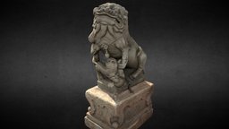 Lion-Statue-037F-梧棲朝元宮 lion, statue, photoscan, photogrammetry