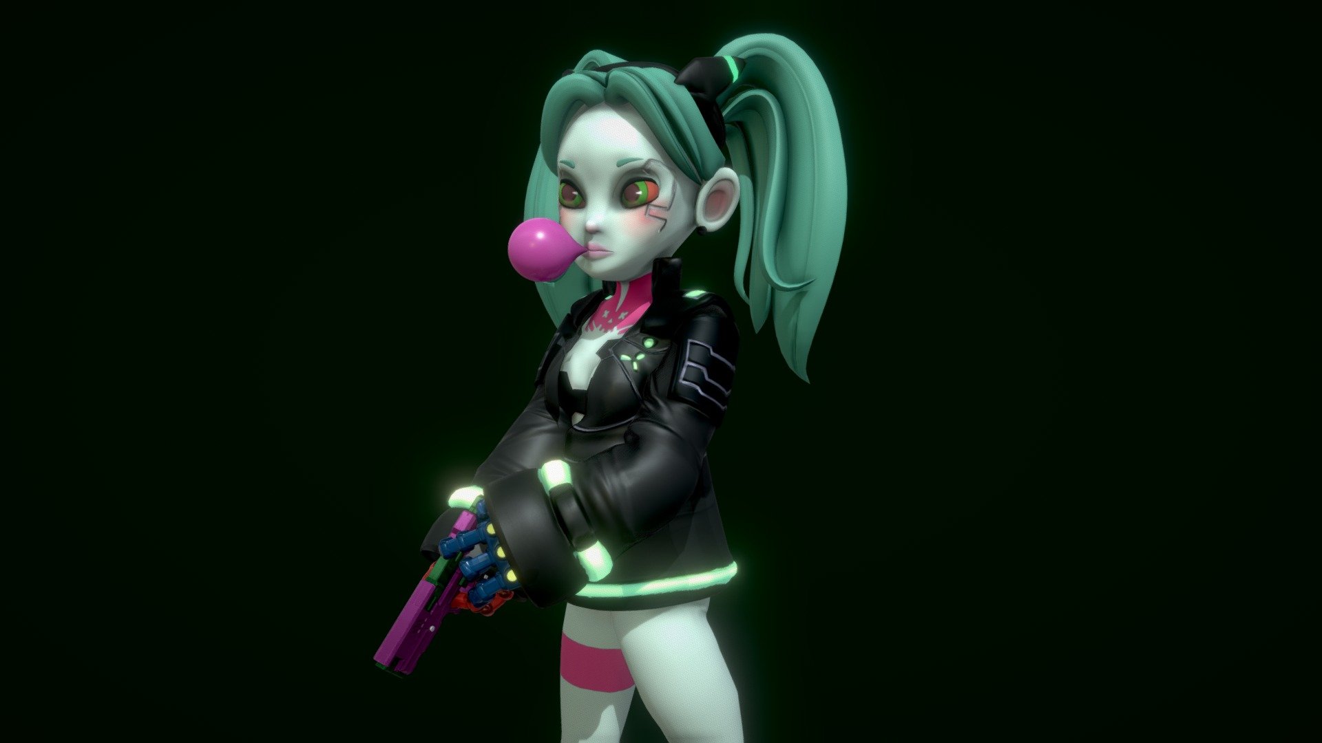 Rebecca fanart from Cyberpunk: Edgerunner - Rebecca - 3D model by Blueky 3d model