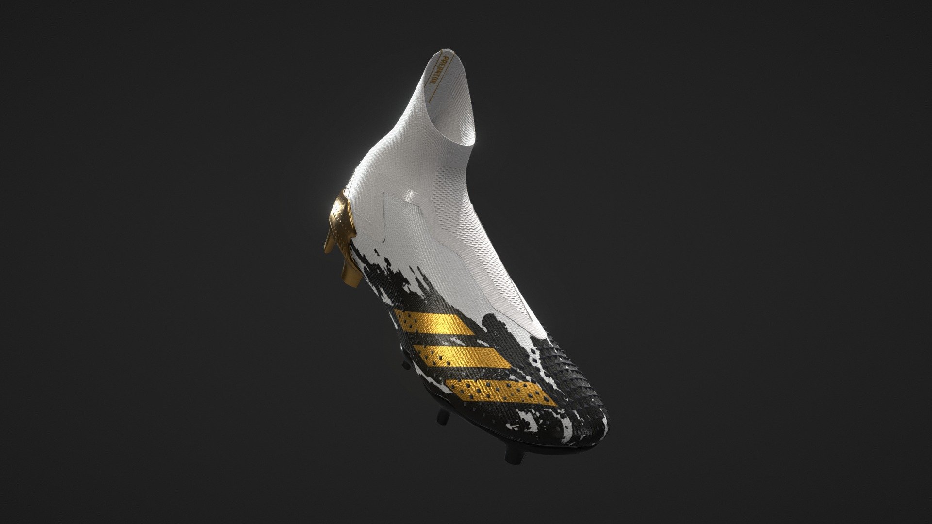 EN | The brand new Adidas Predator Mutator 20+ football boot modelled in 3Ds Max, unwrapped in Unfold 3D and textured in Substance Painter.
//IMPORTANT NOTES//
This model is an artistic interpretation of the original one made entirely by myself. The model is ready to sub-divide. Transparency and sub-surface scattering materials are not included. Take in consideration that the Demon Skin (rubber spikes on the front part) are NOT unwrapped which means that the rubber material is not included neither.  

ES | El flamante botín Predator Mutator 20+ de Adidas modelado en 3Ds Max, UVs realizadas en Unfold 3D y texturizado en Substance Painter.
//NOTAS IMPORTANTES//
Este modelo es una interpretación artística realizada completamente por mi persona. El modelo está listo para sub-dividir. Materiales transparentes y SSS no incluidos. Tomar en consideración que el Demon Skin (espinas de goma en la parte frontal) NO poseen UVs, lo que significa que tampoco incluyen su material de goma correspondiente 3d model