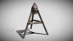 Judas Cradle blood, castle, cage, exterior, medieval, furniture, torture, executioner, inquisitor, judas, low-poly, interior, gameready, judas-cradle, crandle