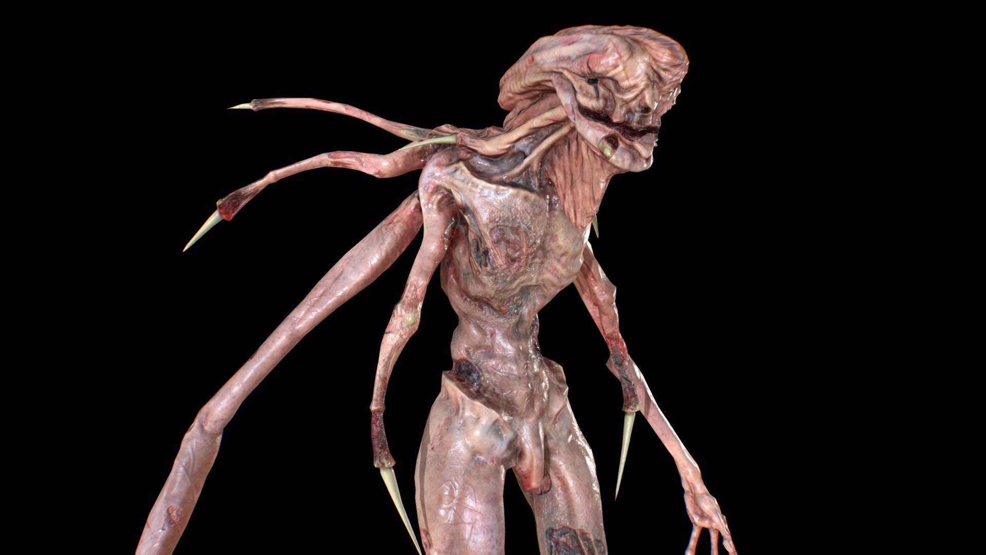 IVAN- Creature concept character for university. Sketched in PS, Sculpted in zbrush, Retopology in Maya, Textured in Substance Painter, Rigging in Maya 3d model