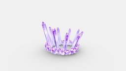 Cartoon queen crown hat, ruby, crystal, crown, emperor, queen, king, right, amethyst, lowpolymodel, handpainted, clothing
