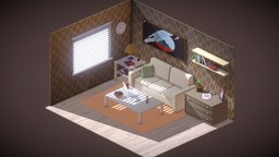 Isometric room room, apartment, c4d